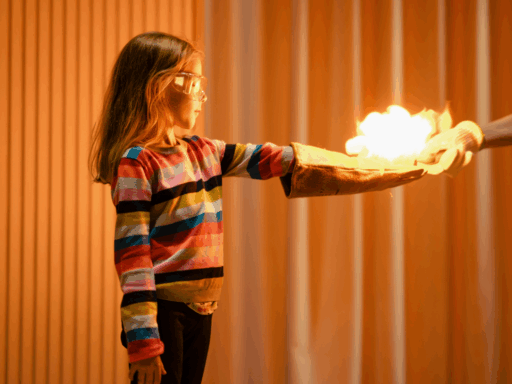 A girl with fire